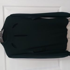 Rayon green cutout top with sheer sleeves.  Great holiday party top